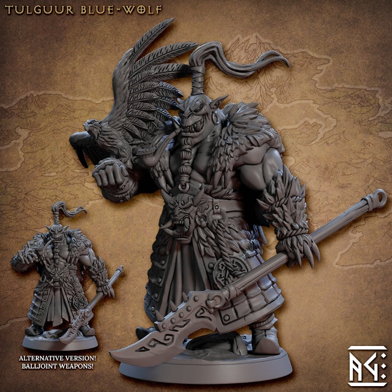 miniature Tulguur Blue-Wolf sculpted by Archvillain Games