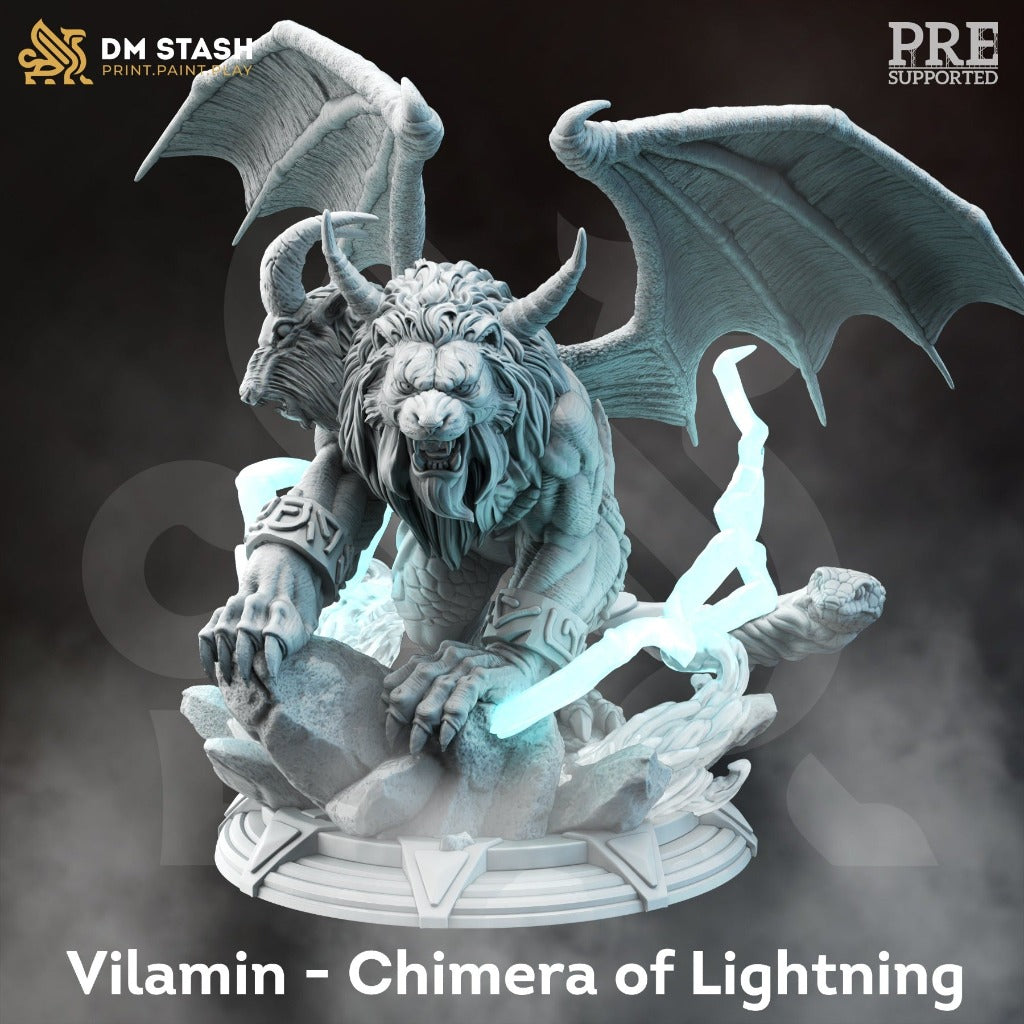 Unpainted 3d printed miniature Chimera