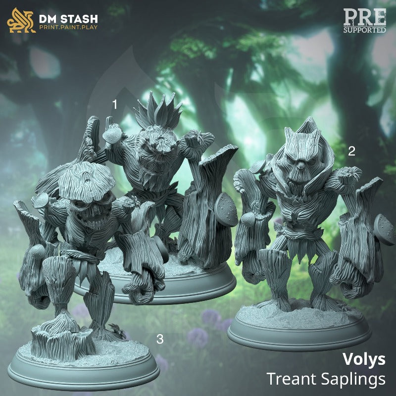 miniature Volys treants sculpted by DM Stash
