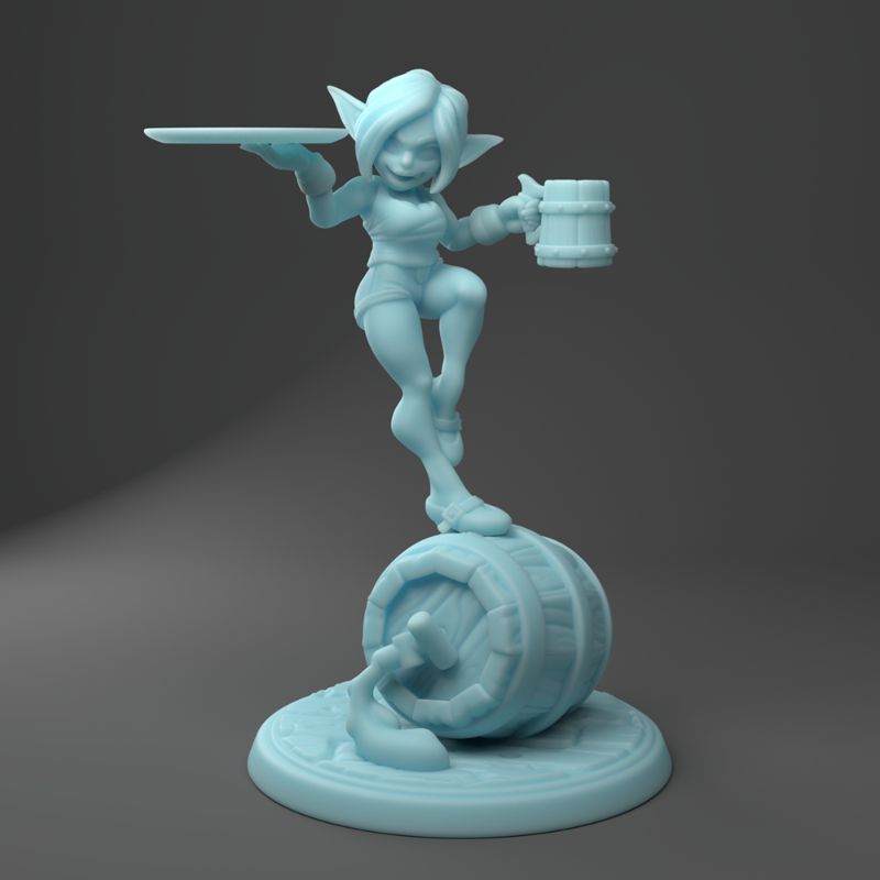 miniature Goblin Barmaid sculpted by Twin Goddess
