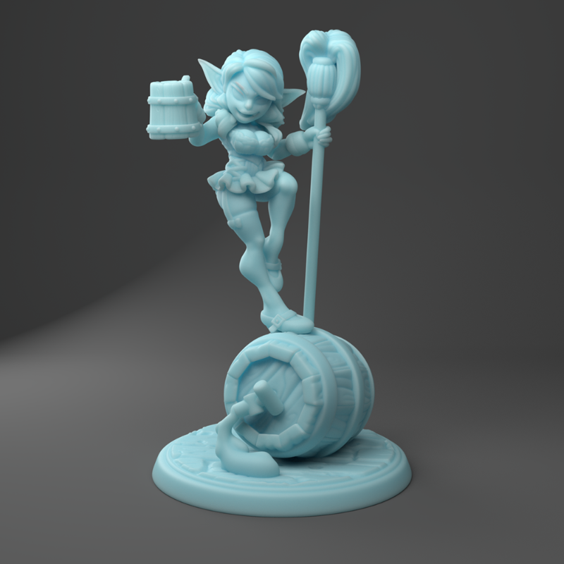 miniature Goblin Barmaid sculpted by Twin Goddess