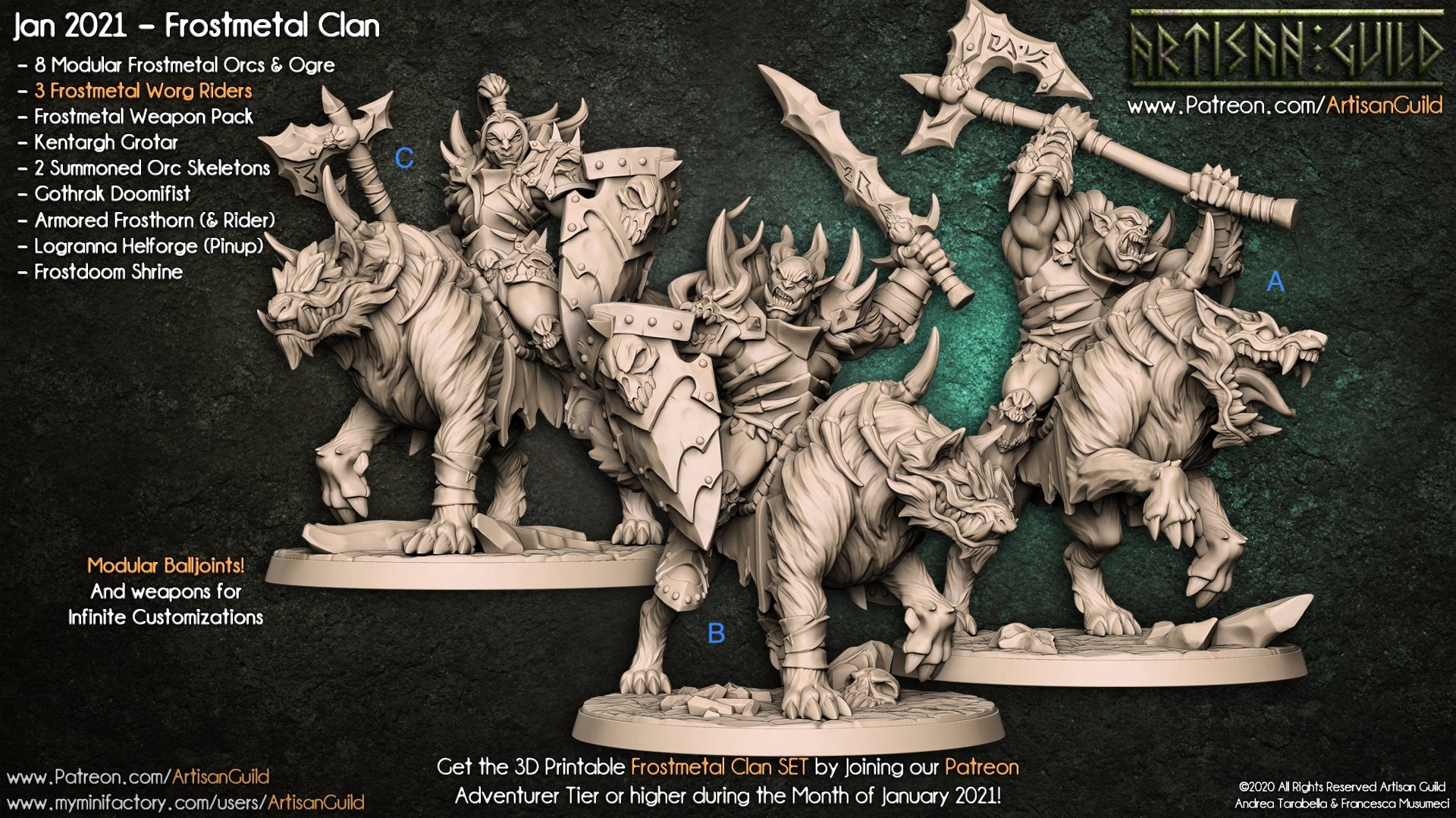 orc on wolf beast back  unpainted resin unpainted resin 3D Printed Miniature