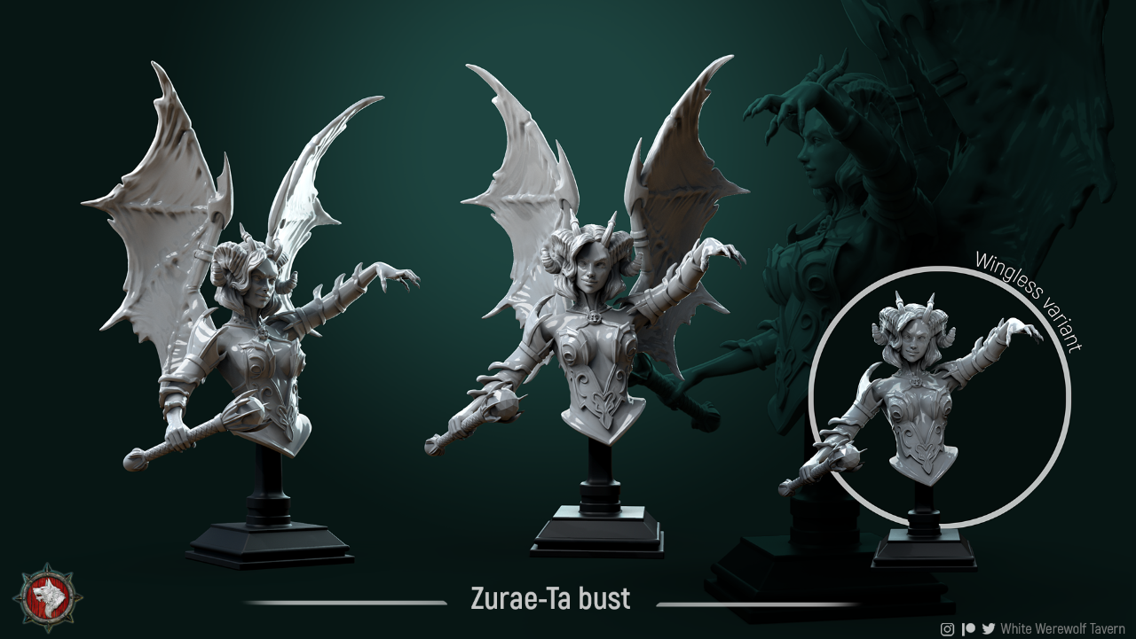 Succubus bust unpainted miniature