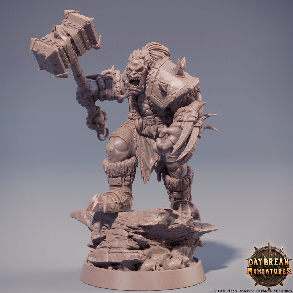 Male orc barbarian unpainted resin 3d printed miniature
