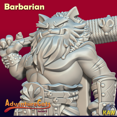 Tabaxi male barbarian cat  unpainted resin unpainted resin 3D Printed Miniature