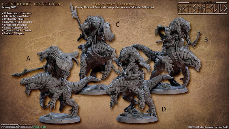 miniature Brute Wyvern Riders sculpted by Archvillain Games