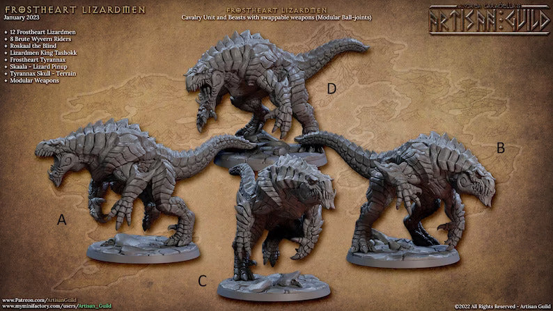 miniature Brute Wyvern Riders sculpted by Archvillain Games