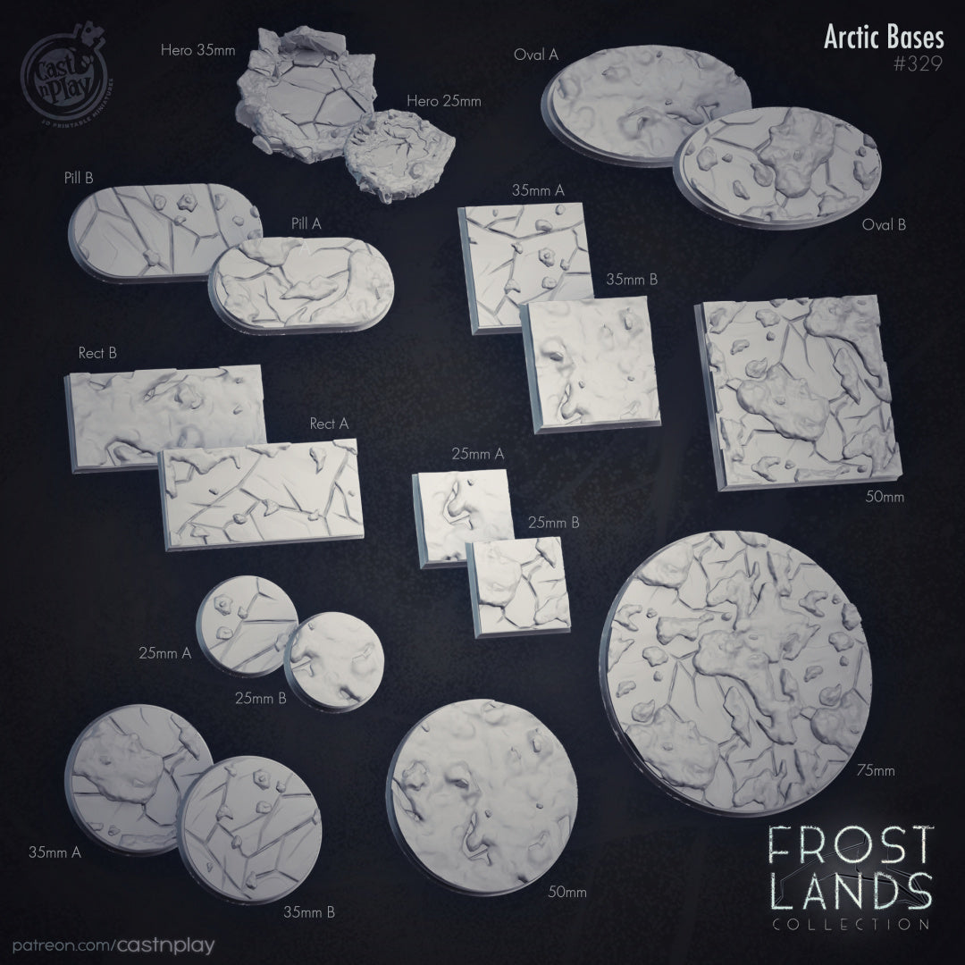 Arctic cold frozen landscape bases unpainted resin unpainted resin 3D Printed Miniature