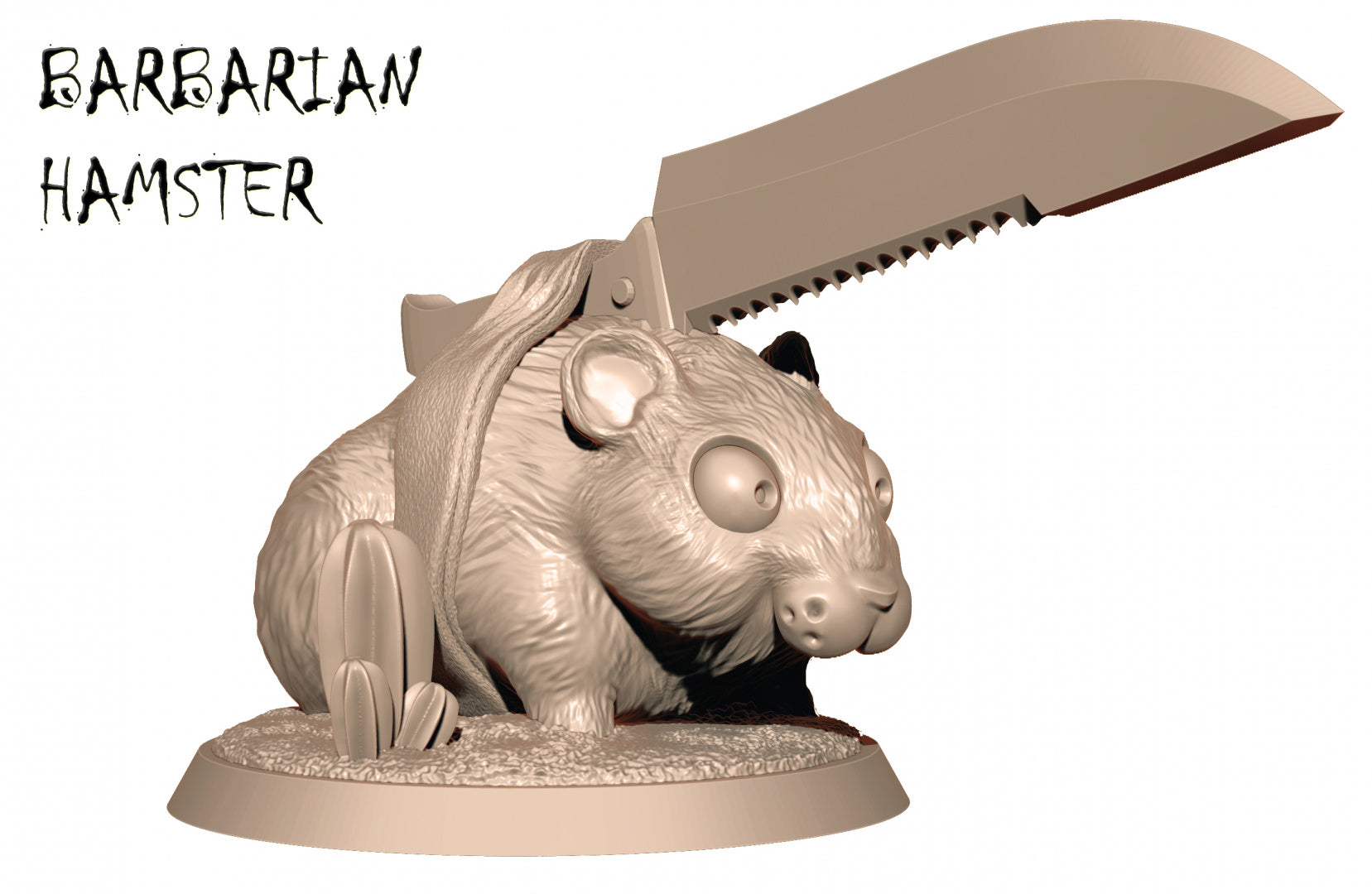 cute barbarian hamster  unpainted resin unpainted resin 3D Printed Miniature