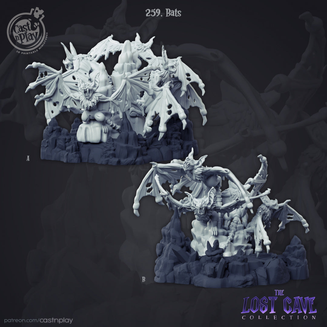 cave bat swarm vampire bats  unpainted resin unpainted resin 3D Printed Miniature