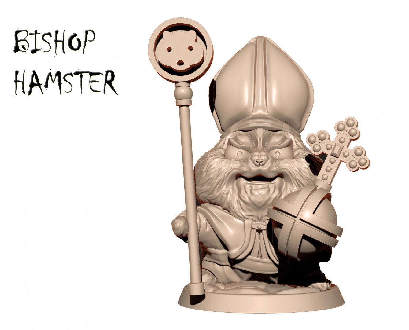 Cute bishop hamster unpainted resin unpainted resin 3D Printed Miniature