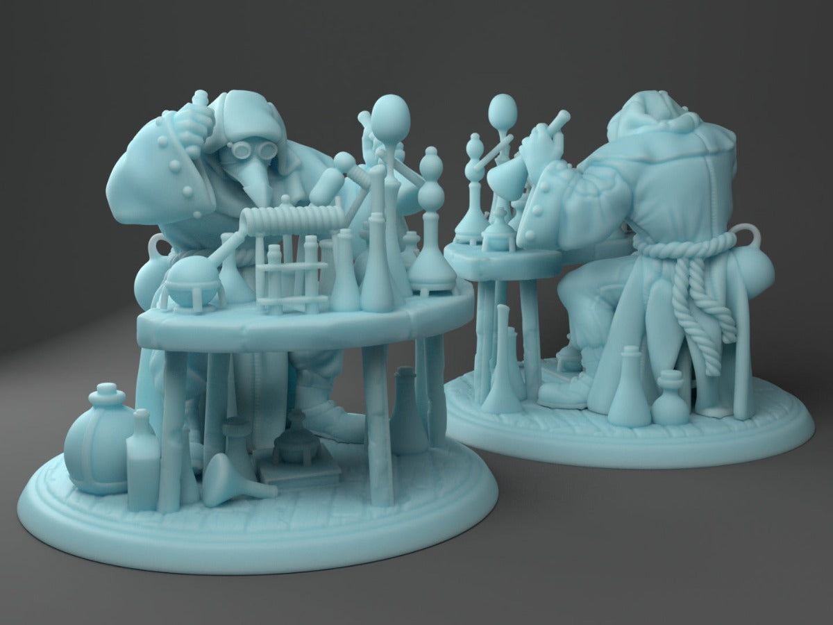 miniature Plague doctor sculpted by Twin Goddess