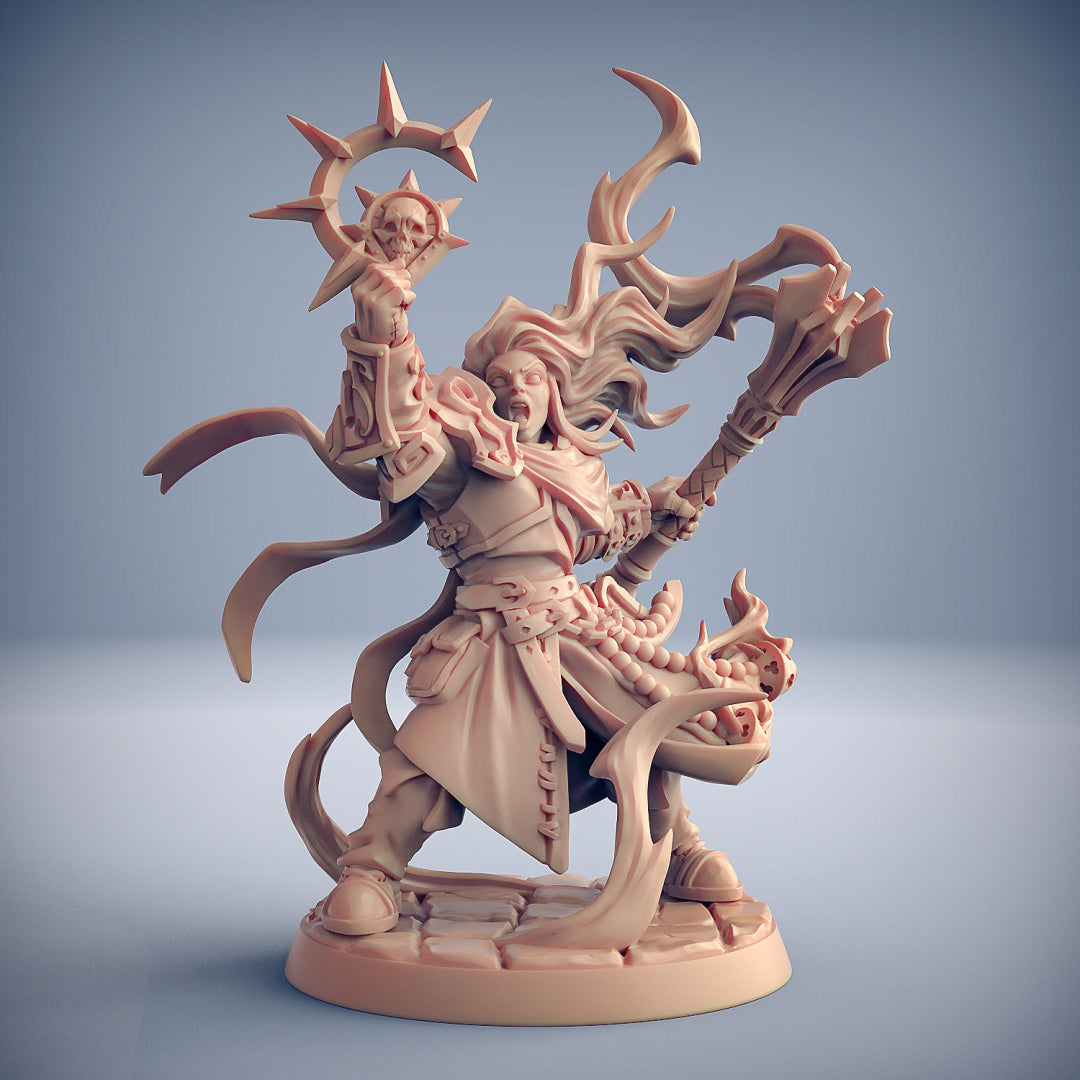 Halfling Female Cleric Unpainted Resin 3D Printed Miniature