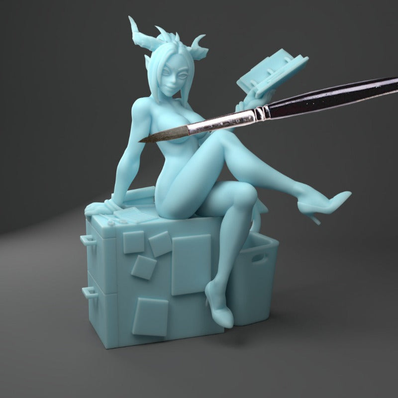 miniature Stacy the succubus pinup sculpted by Twin Goddess