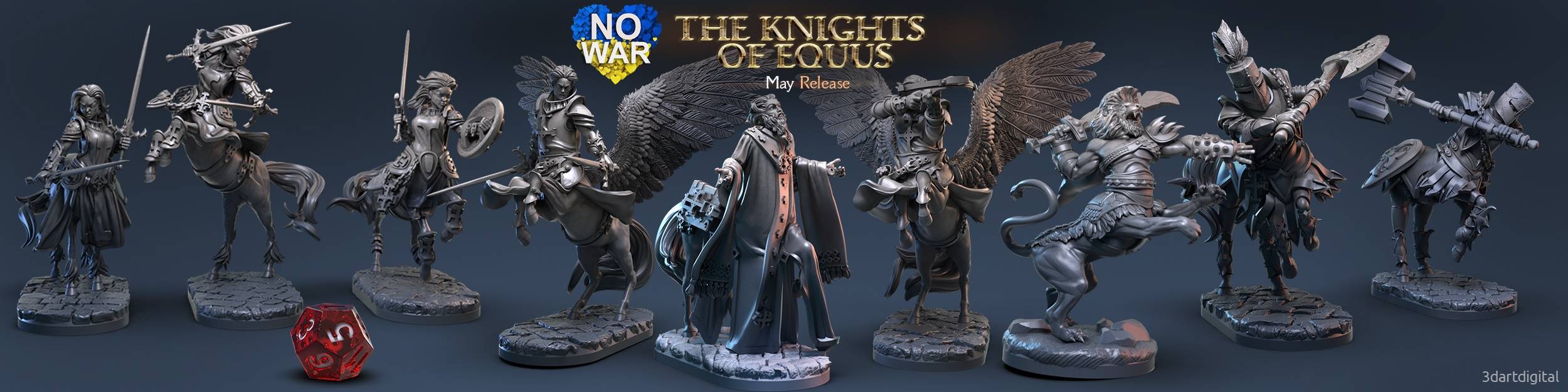 Centaur knights sculpted by 3d Art Digital.