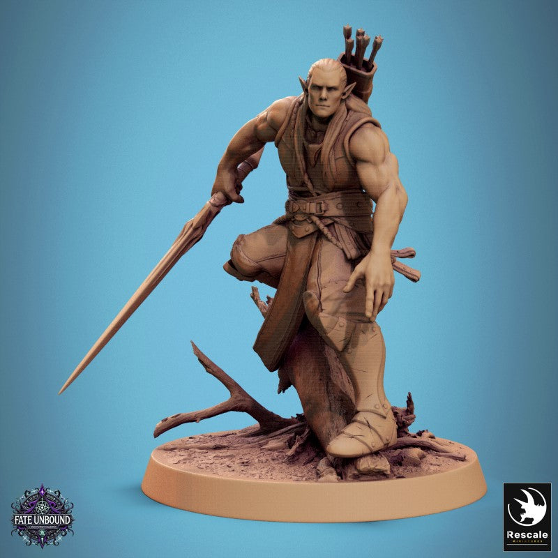 Moon Elf Sentinel - Slide Sword