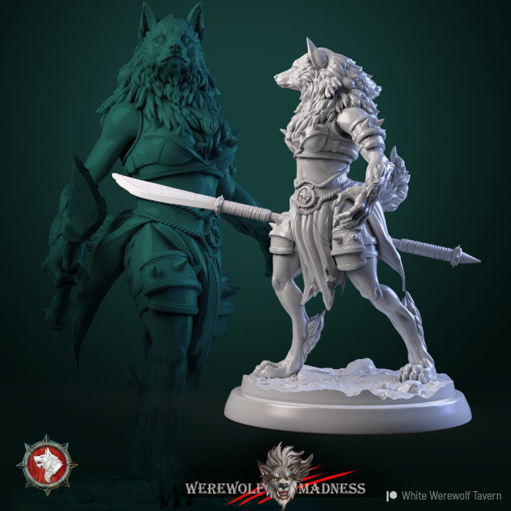 miniature Werewolf Female by White Werewolf Tavern