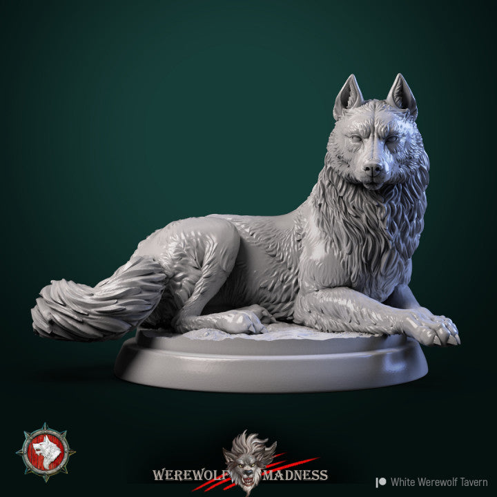 miniature Wolf by White Werewolf Tavern