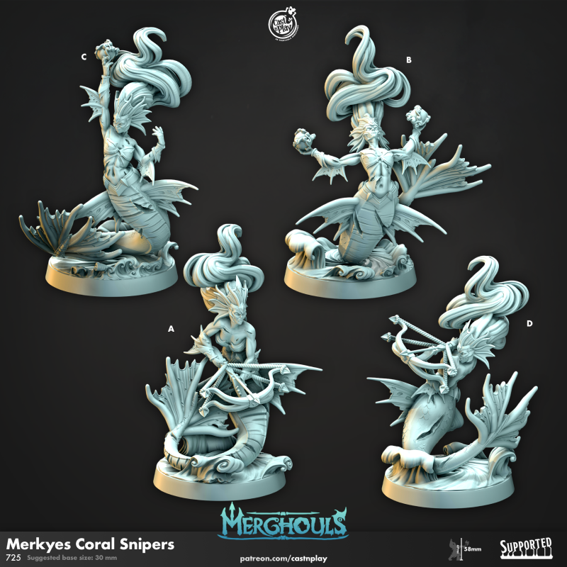 miniature Merkyes Coral Snipers by Cast n Play
