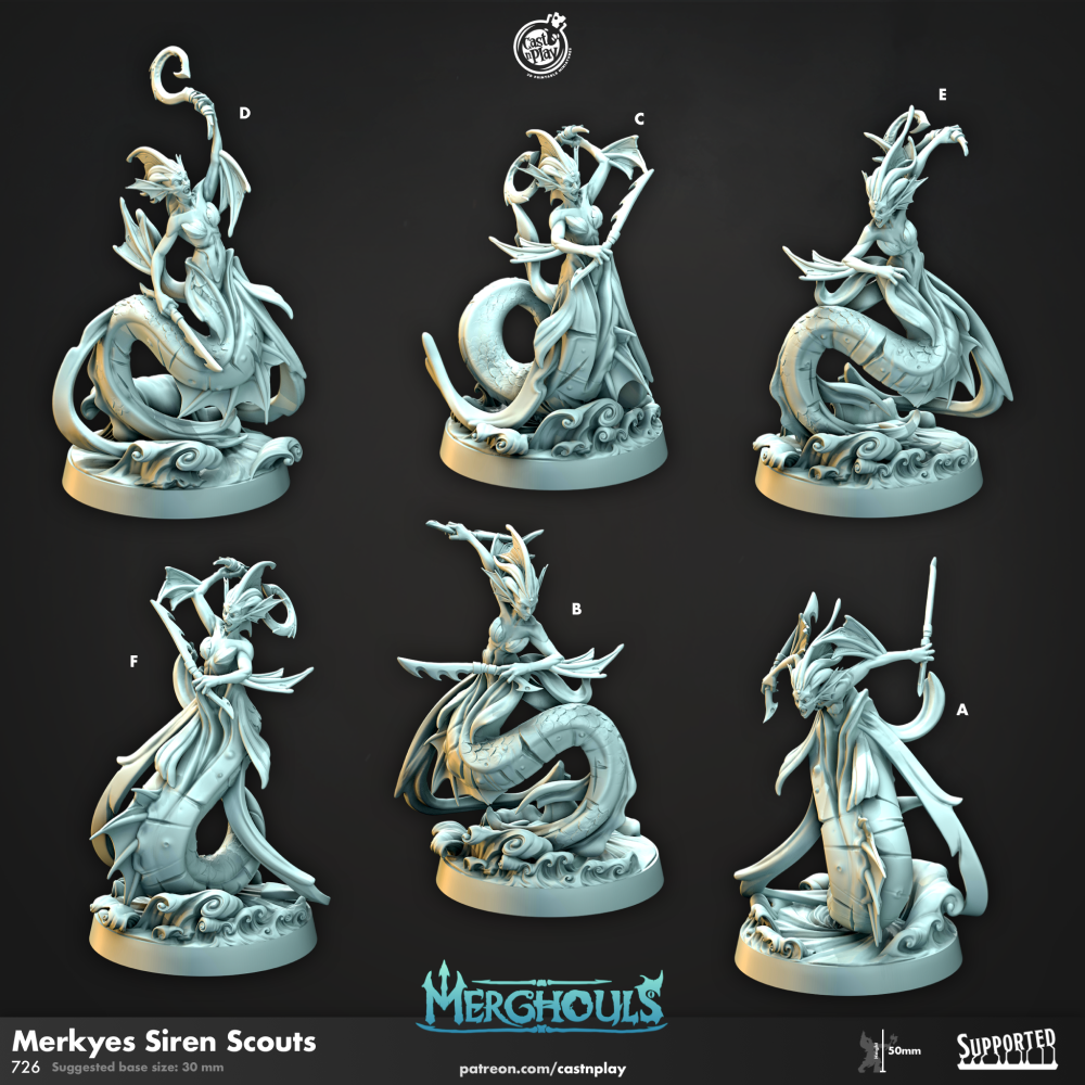 miniature Merkyes Siren Scouts by Cast n Play