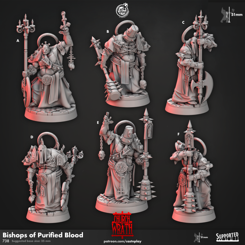Miniature Bishops of Purified Blood by Cast n Play