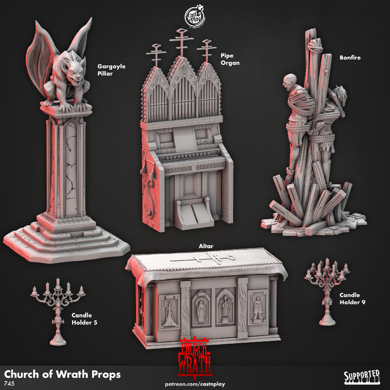 Miniature Church of Wrath Props by Cast n Play