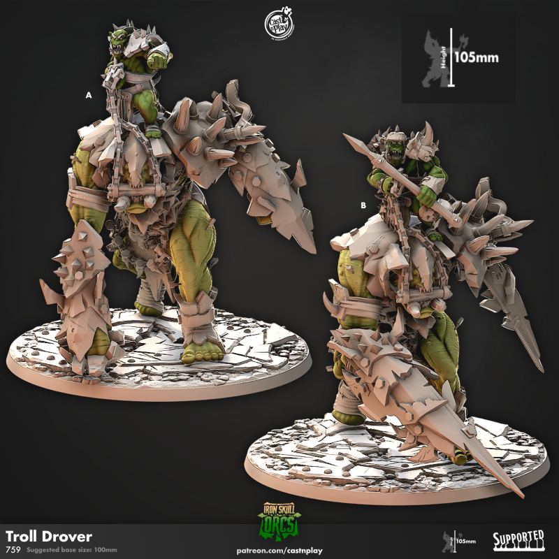 Miniature Troll Drover by Cast n Play