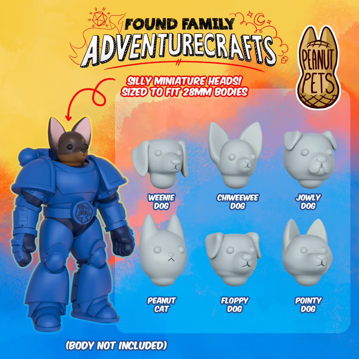 28mm Cartoony Pet Heads