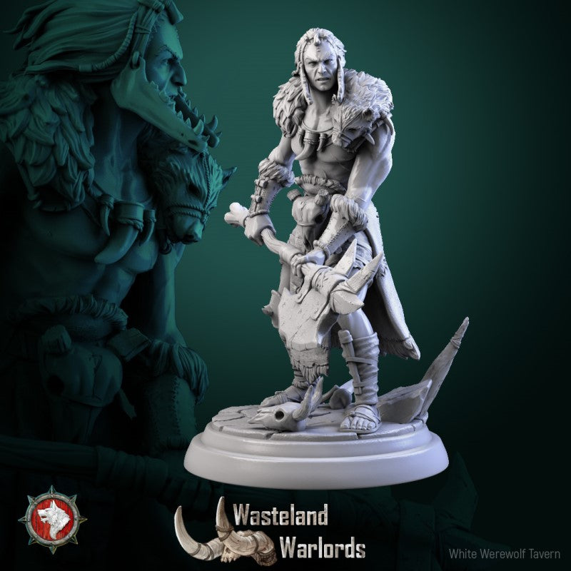 miniature Barbarian Warlord Set by White Werewolf Tavern