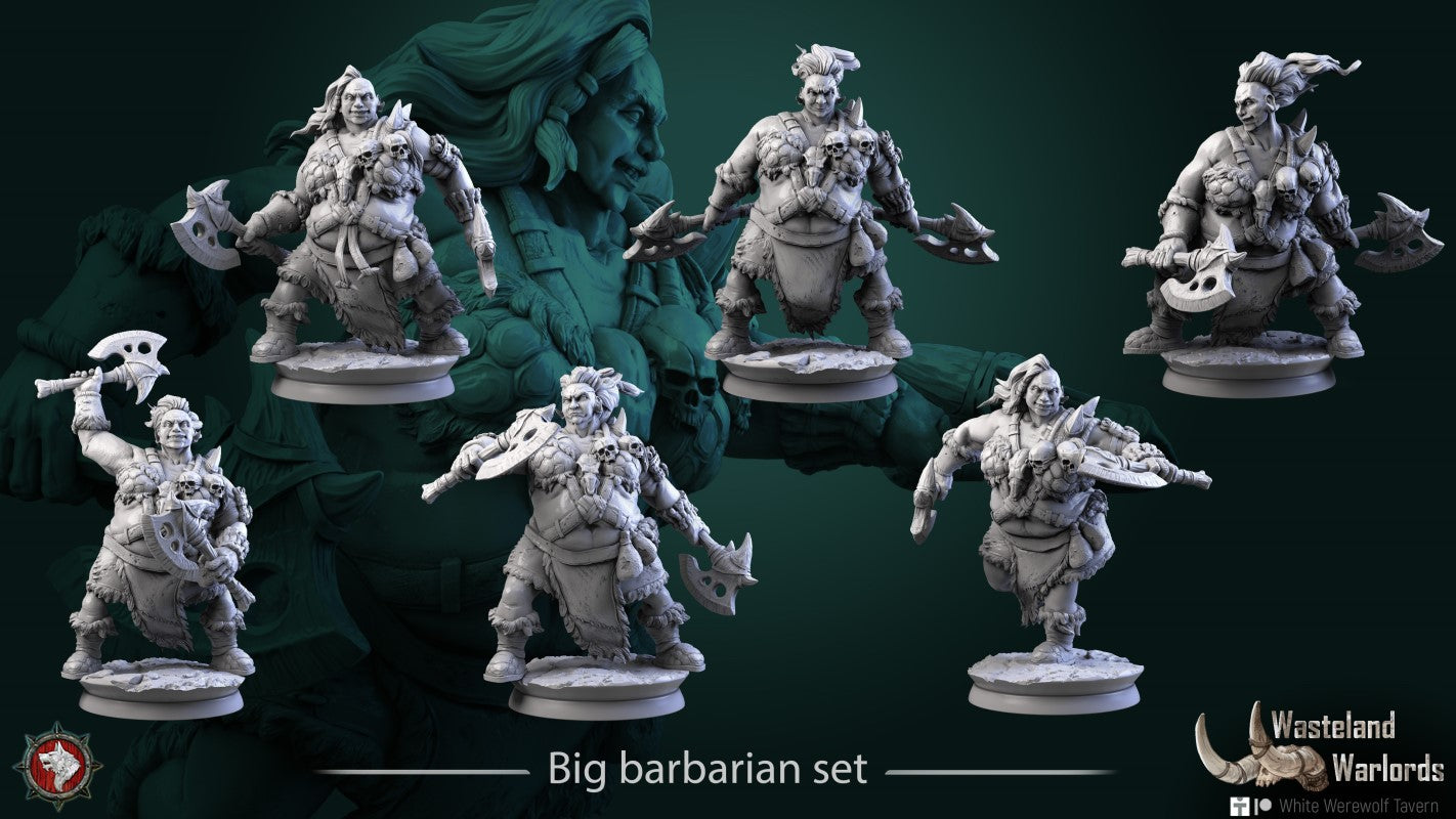 miniature Big Barbarian Set by White Werewolf Tavern