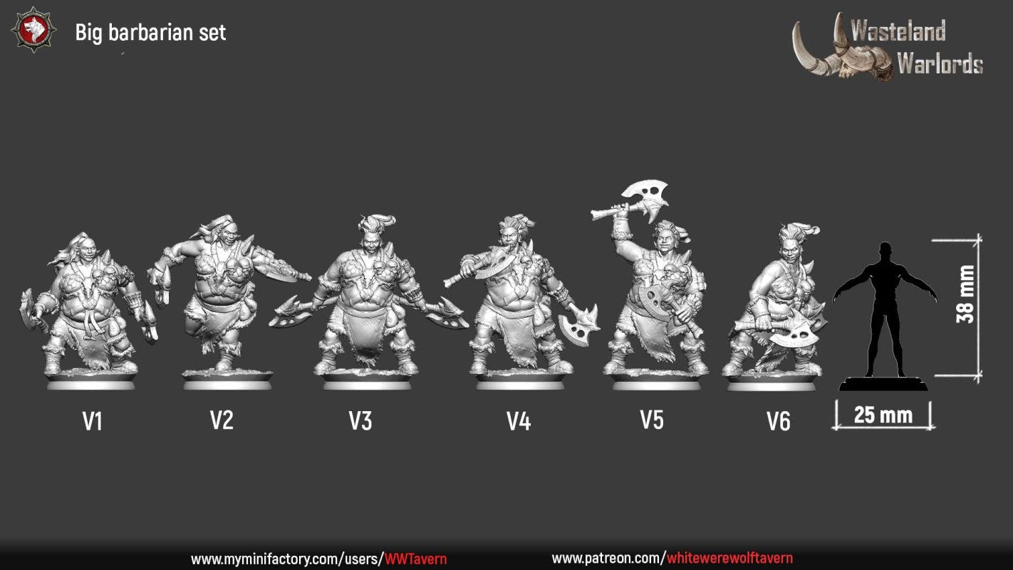 miniature Big Barbarian Set by White Werewolf Tavern