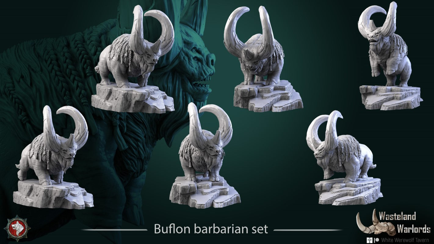 miniature Buflon Barbarian Set by White Werewolf Tavern