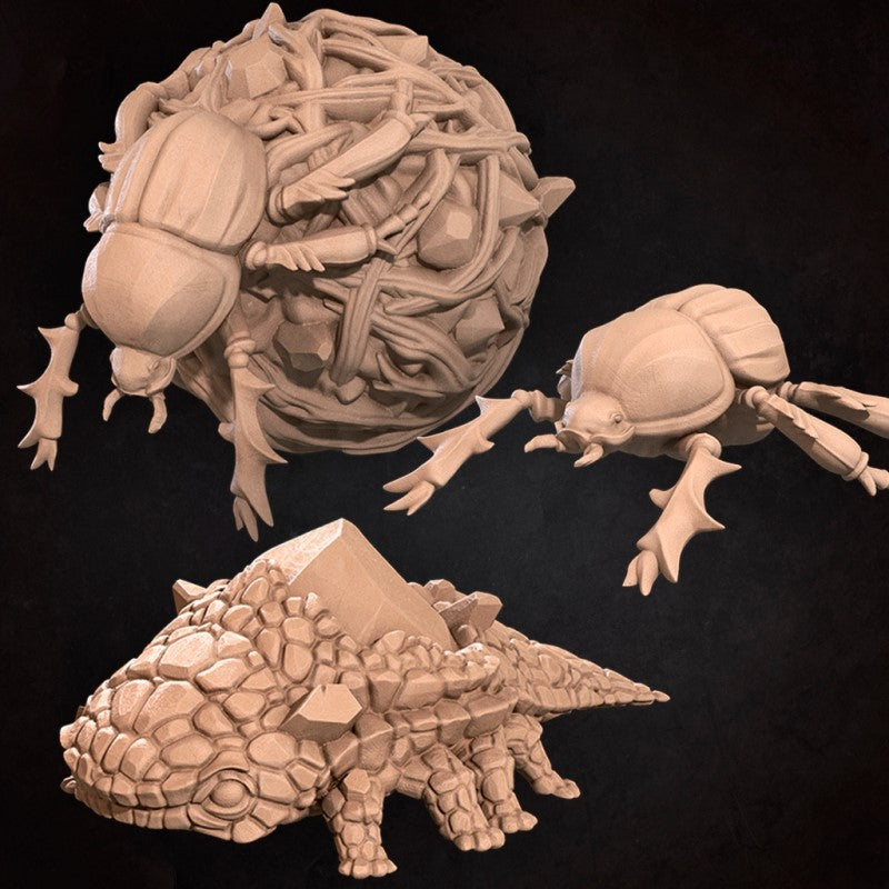 Miniature Crystal Lizard & Scarab by Bite the Bullet