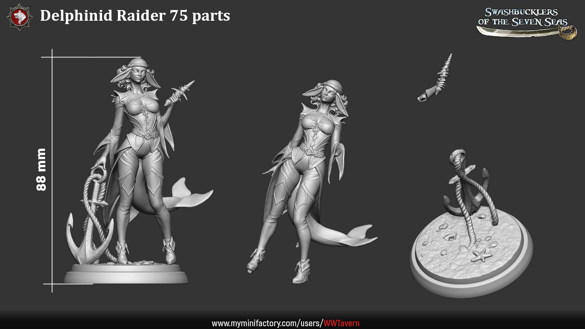 Delphinid Raider - 75mm Scale