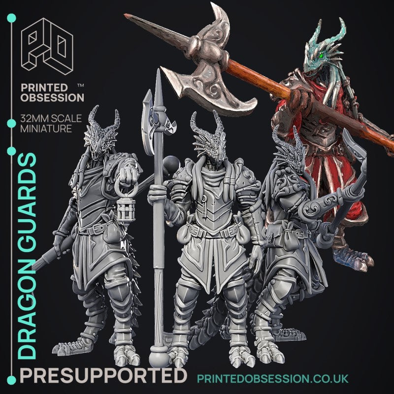 miniature Dragonborn Guards by Printed Obsession