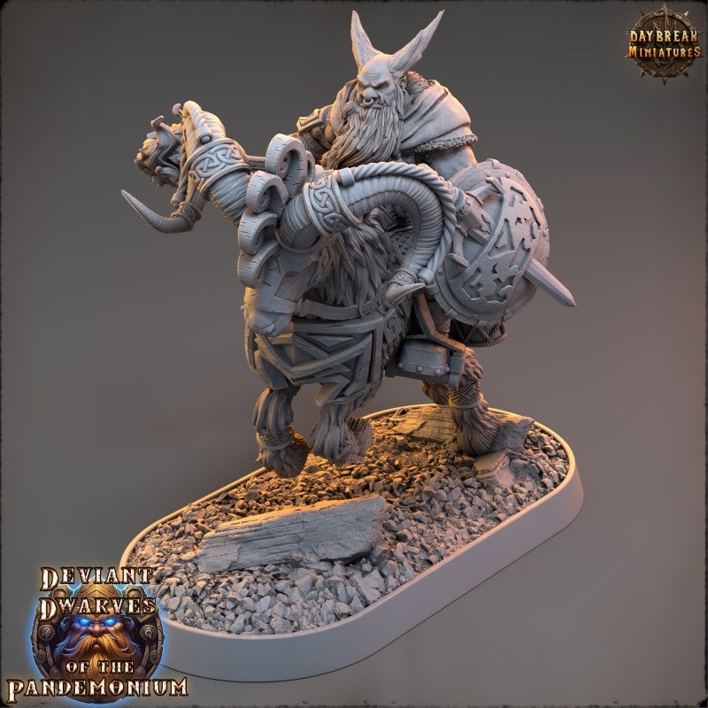 Miniature Drimulf Shortfuse on Fire Goat by Daybreak Miniatures