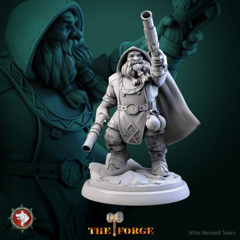 miniature Dwarf Gunslinger by White Werewolf Tavern