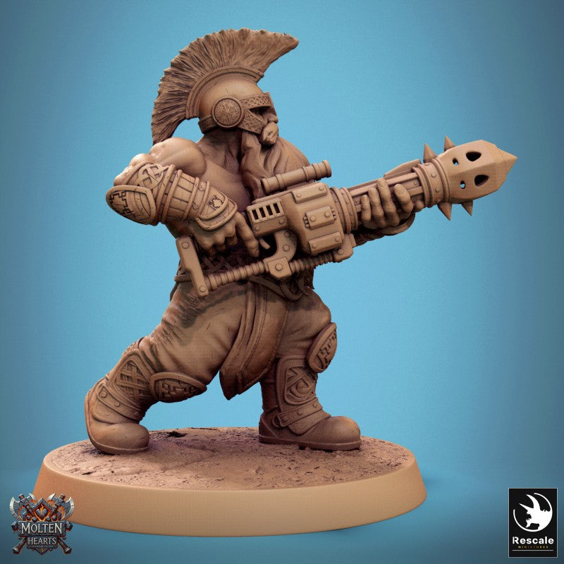 Dwarf Warrior - Flamethrower Shoot Up