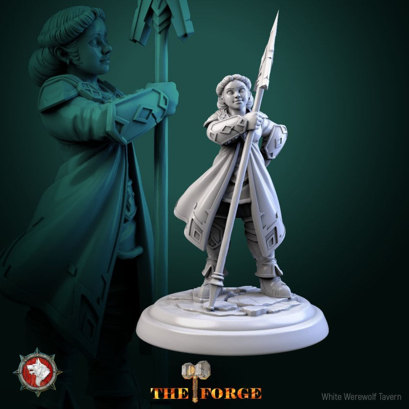 miniature Dwarven Female Warrior by White Werewolf Tavern