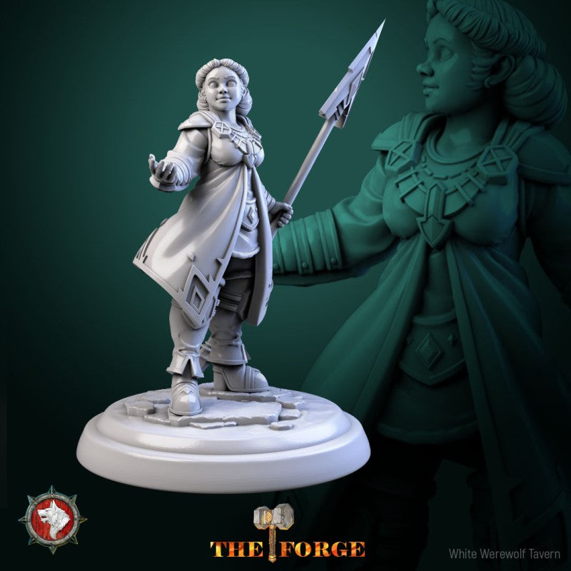 miniature Dwarven Female Warrior by White Werewolf Tavern