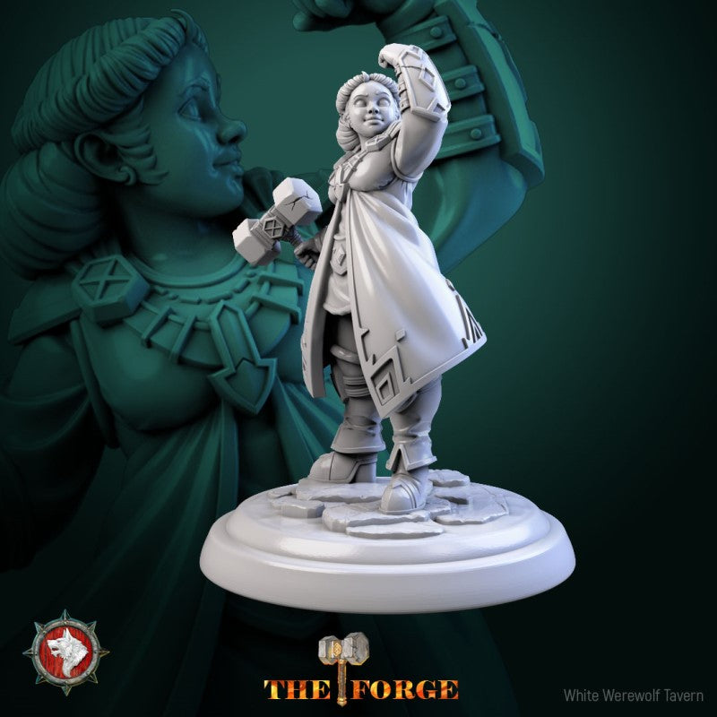 miniature Dwarven Female Warrior by White Werewolf Tavern