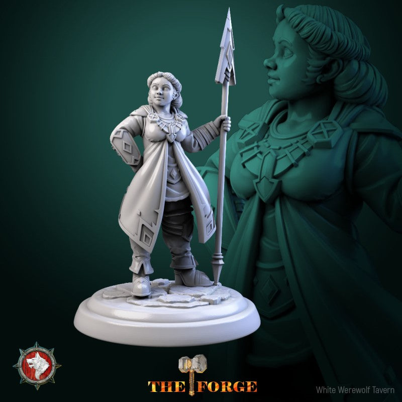 miniature Dwarven Female Warrior by White Werewolf Tavern