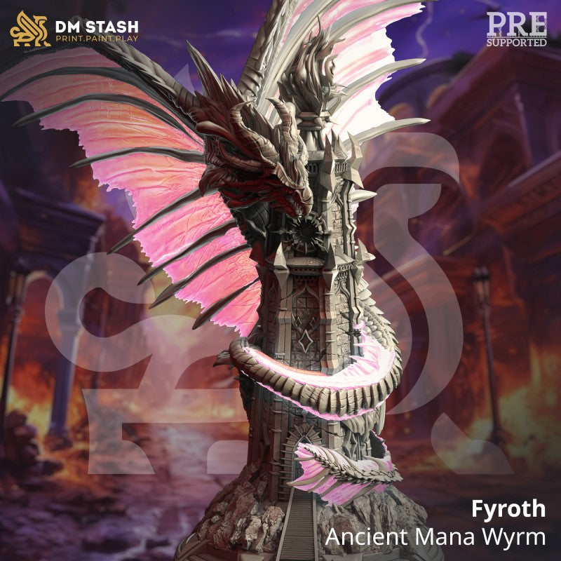 miniature Fyroth - Ancient Mana Wyrm by DM Stash