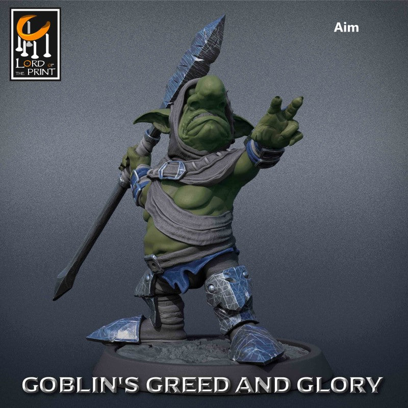 miniature Goblin Lancer Support by Lord of the Print
