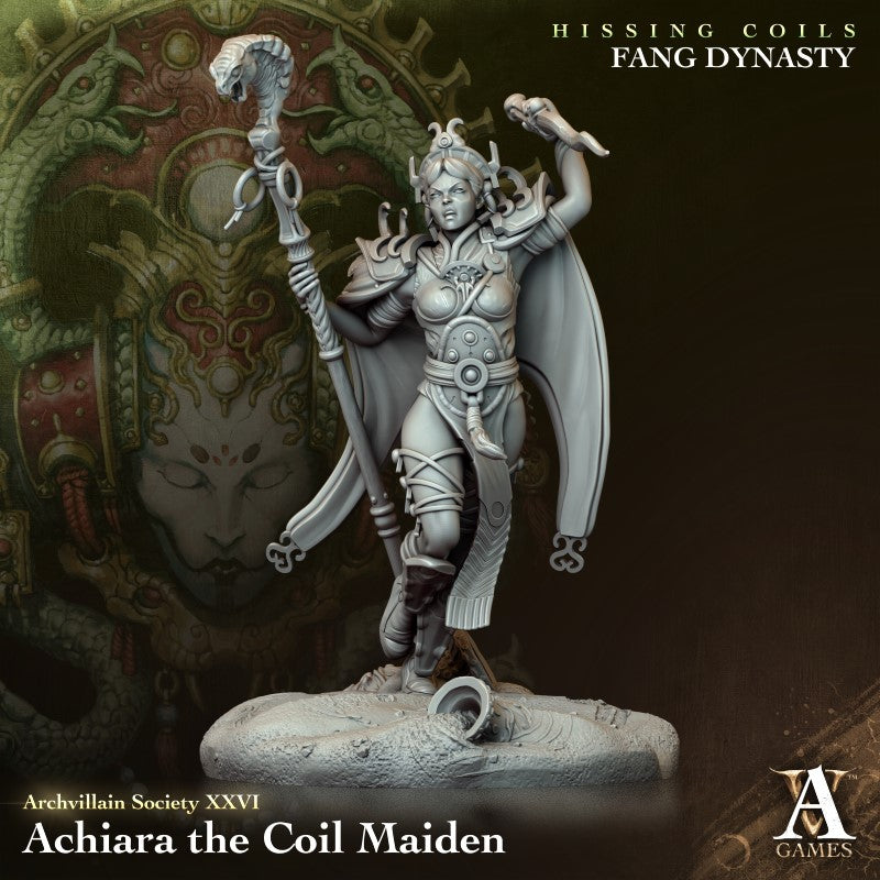 miniature Achiara - The Coil Maiden by Archvillain Games
