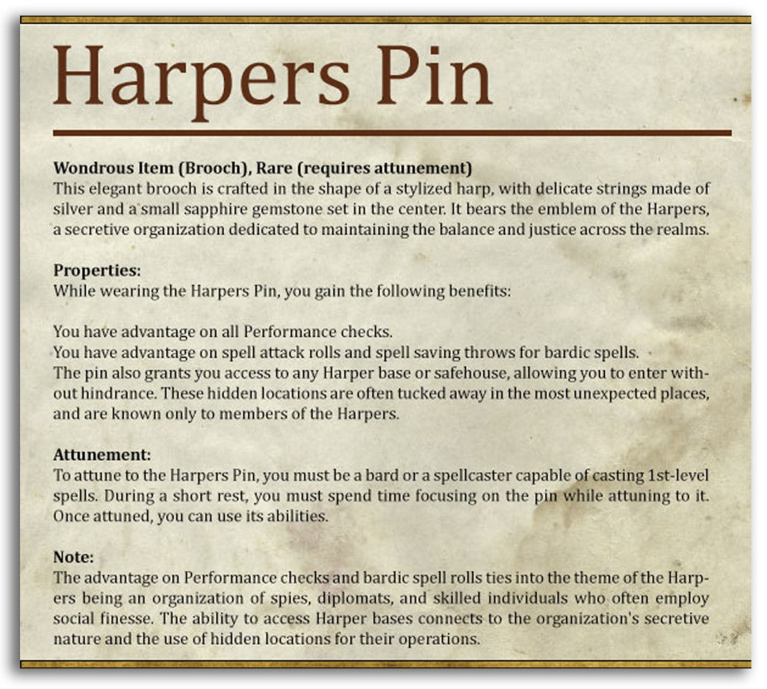 miniature Harpers Pin by Printed Obsession