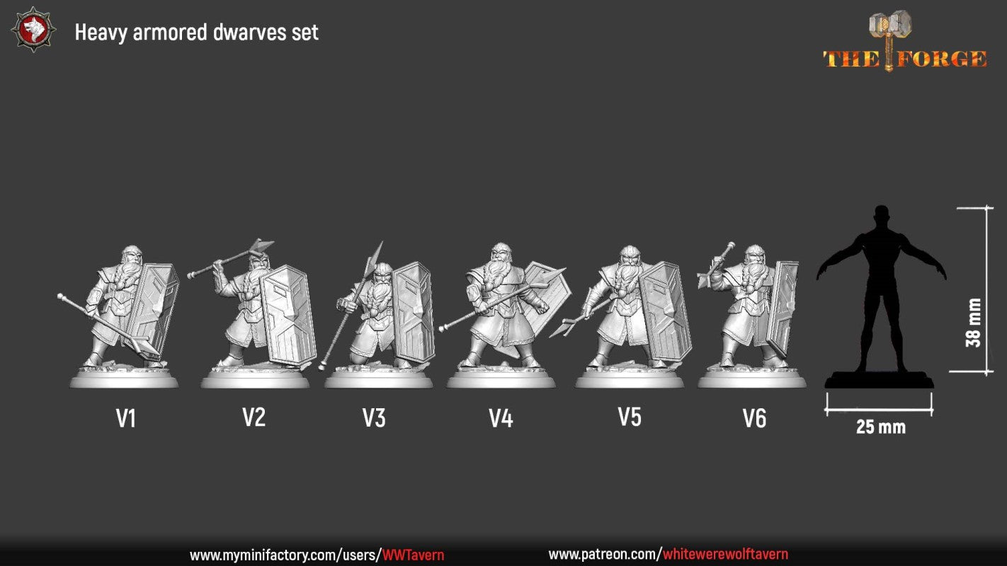 miniature Heavy Armored Dwarves by White Werewolf Tavern