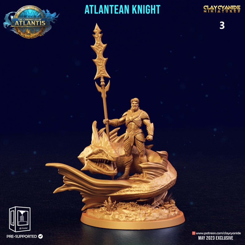 miniature Atlantean Knight by Clay Cyanide