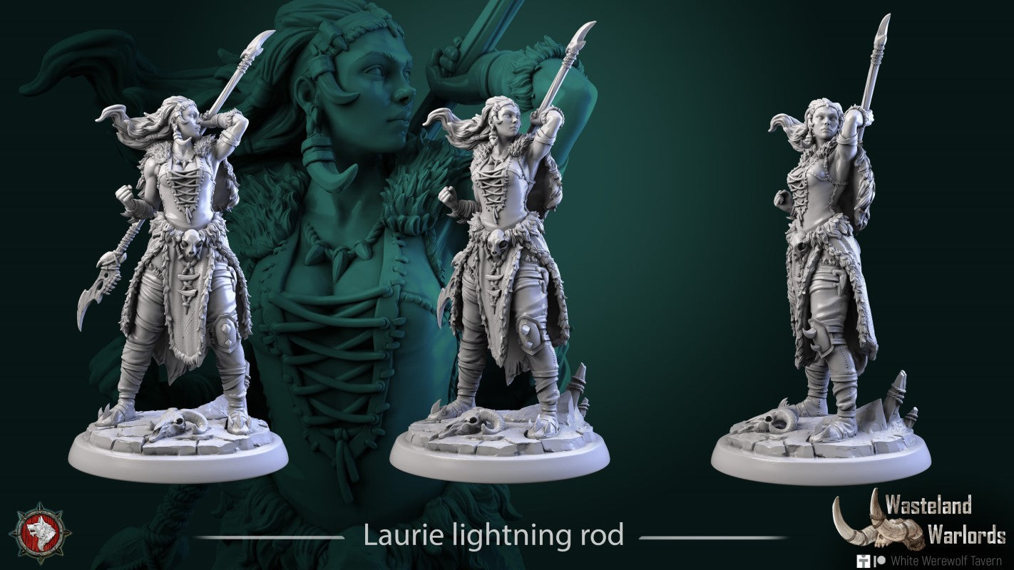 miniature Laurie Lightning Rod by White Werewolf Tavern