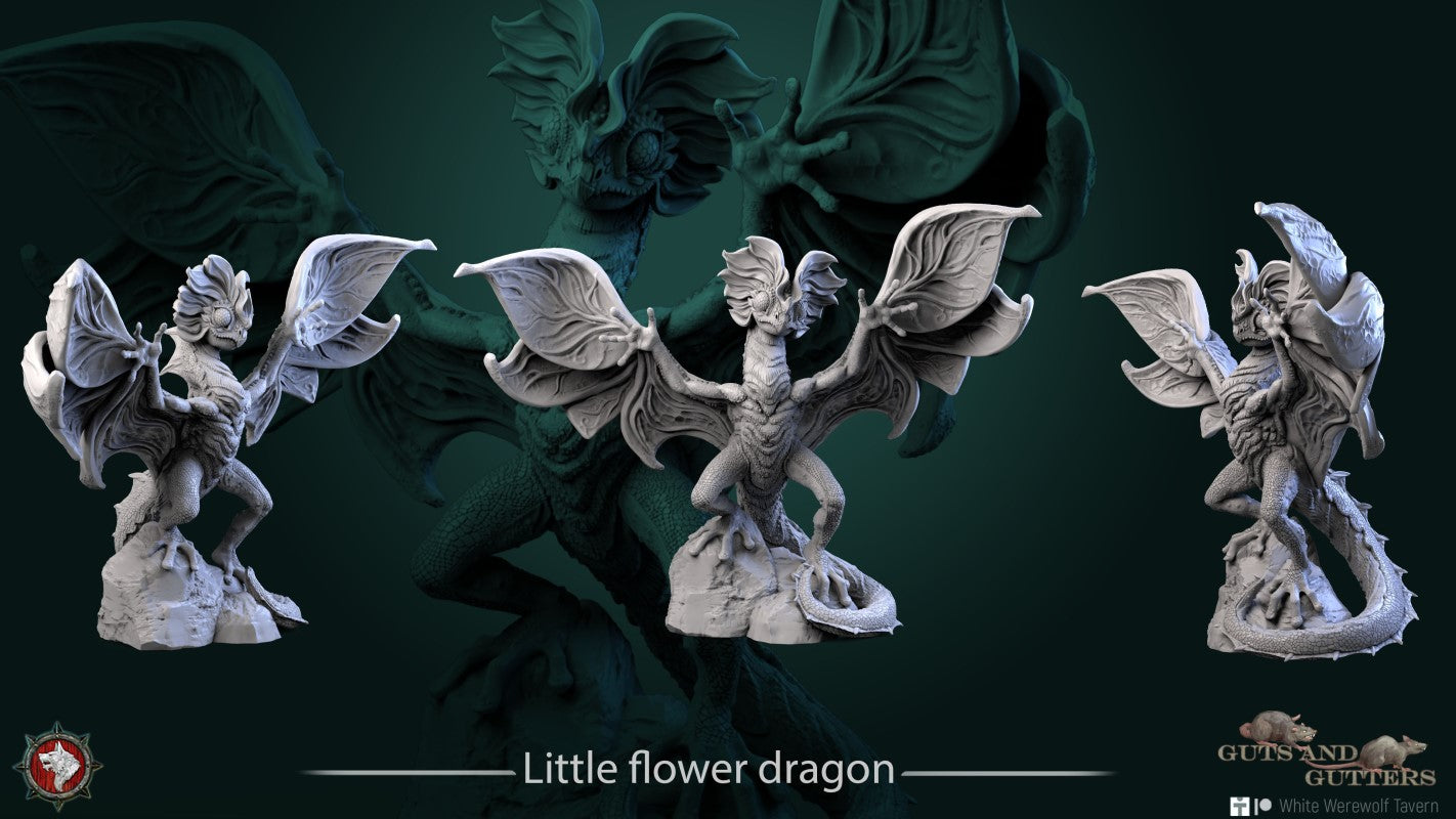 miniature Little Flower Dragon by White Werewolf Tavern